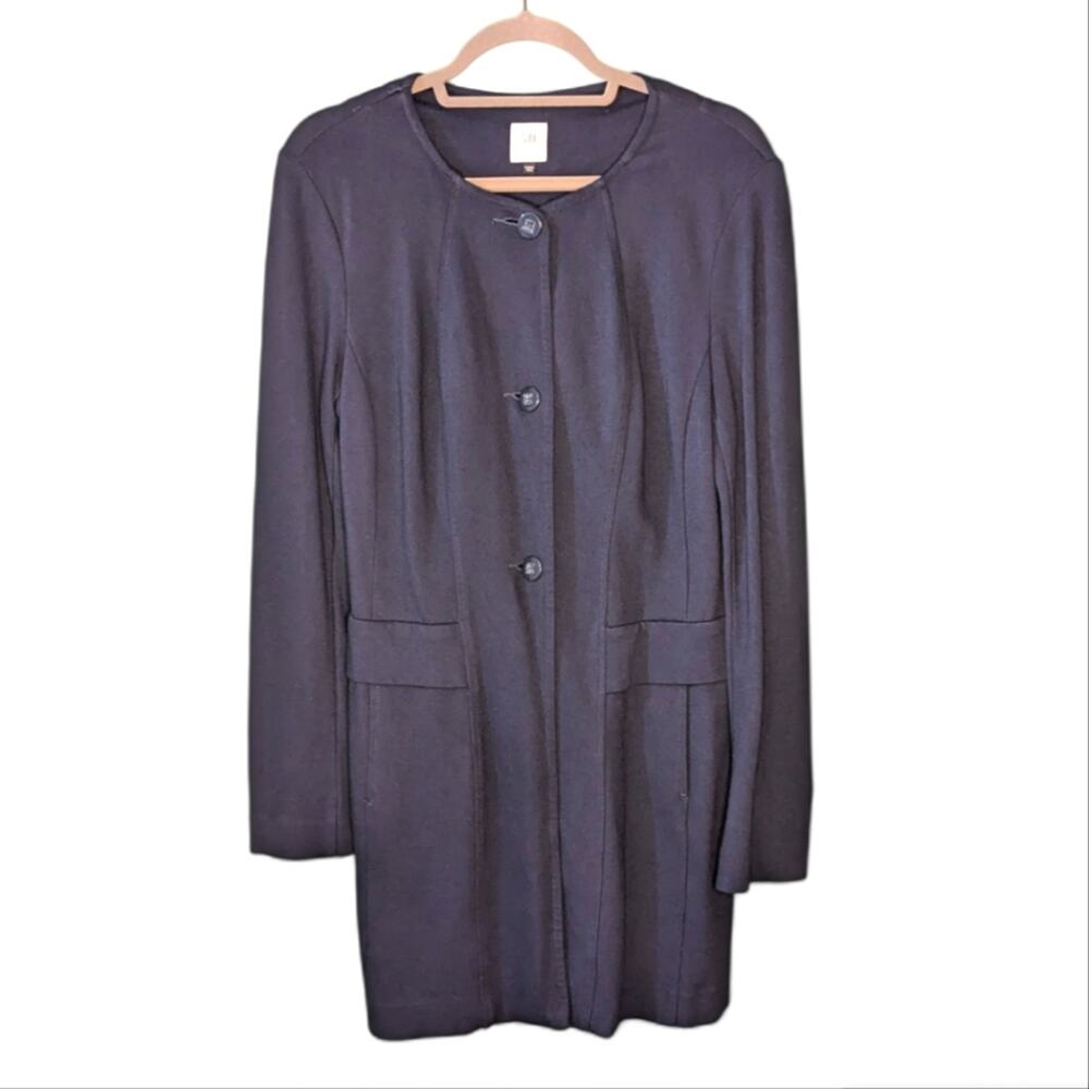 Cabi Women's Lido Long Line Knit Jacket Blazer Navy Small